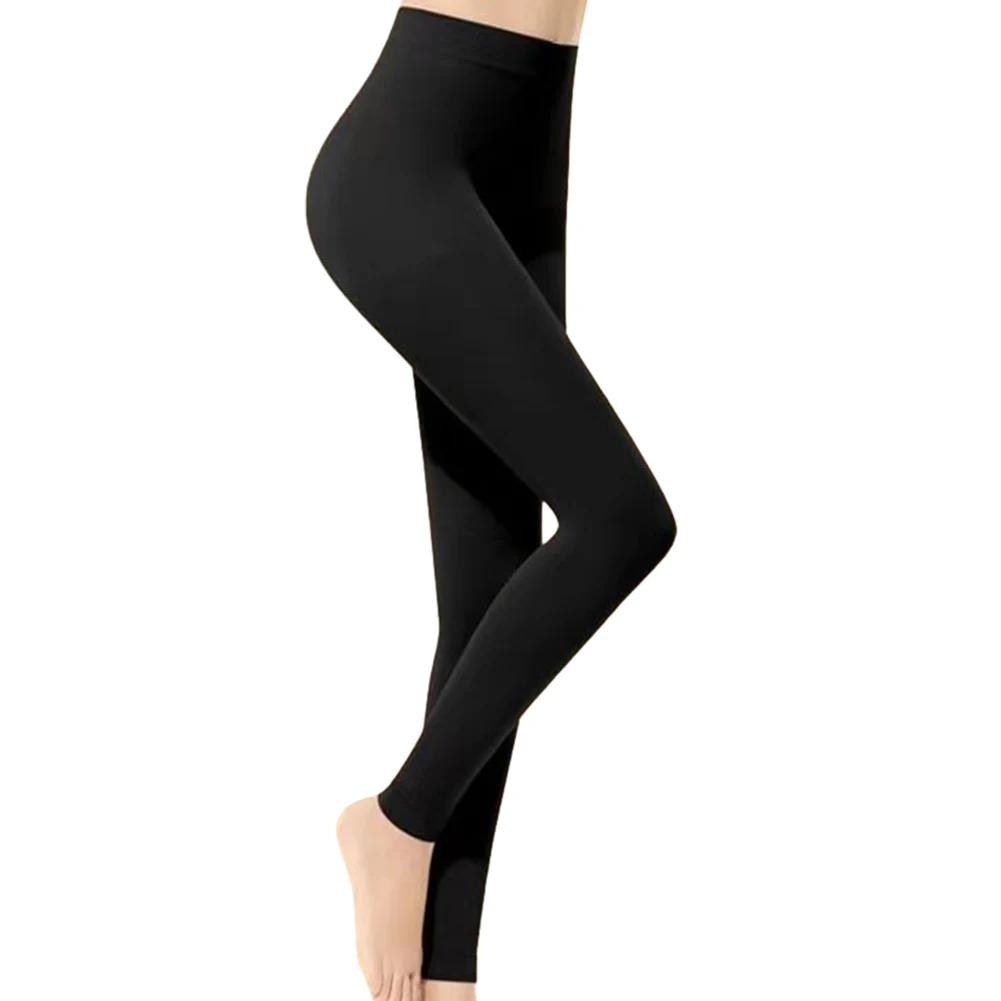 Pantalons élastiques pour femmes, pour toutes les saisons, collants en Nylon + Spandex, couleur unie, jambes nues serrées