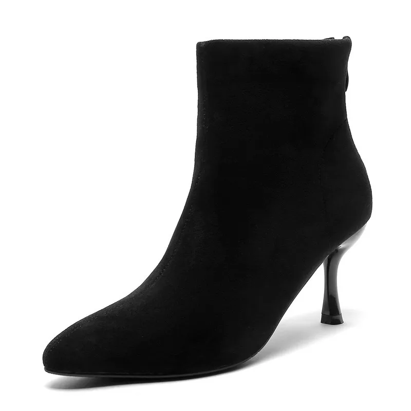 

Ankle Boots for Women High Heels Women's Winter New Pointed Toe Stiletto Women's High Boots Short Boots Woman Work Shoes 34-43