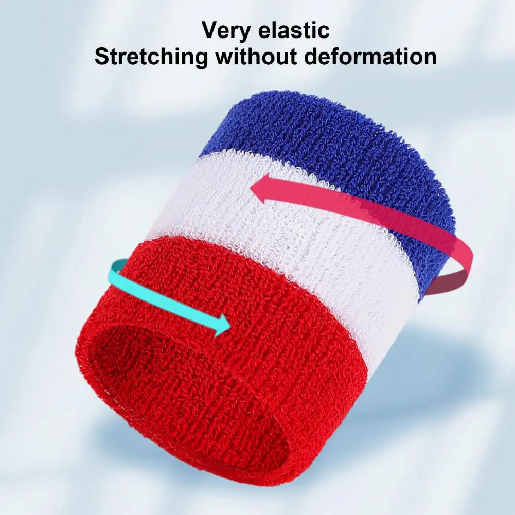 Sweat-free Wristband Comfortable Wristband Rainbow Striped Sports Wristband Set for Men Women Breathable Elastic for Support