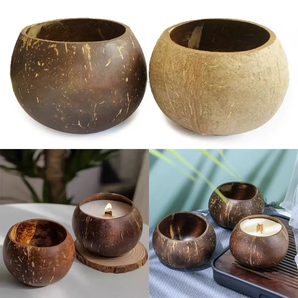 High Quality Natural Coconut Shell Bowls Wood Creative Candle Bowls Candle Dough Bowl