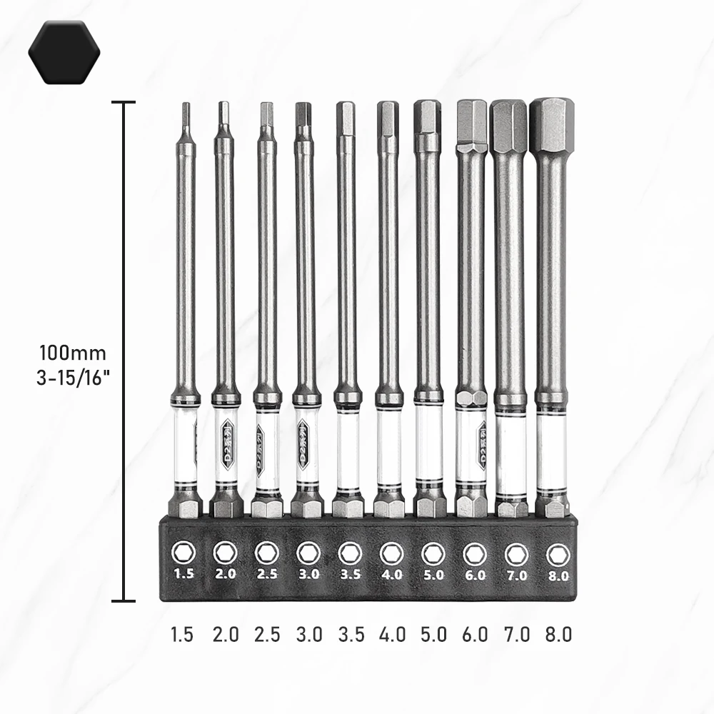 10 stücke 50/100mm Hex Schraubendreher Bit Set Sechskant Kopf 1/4'' Schaft Magnetische Elektrische Bohrer Schraubendreher Bit hand Reparatur Werkzeuge – Detail 10