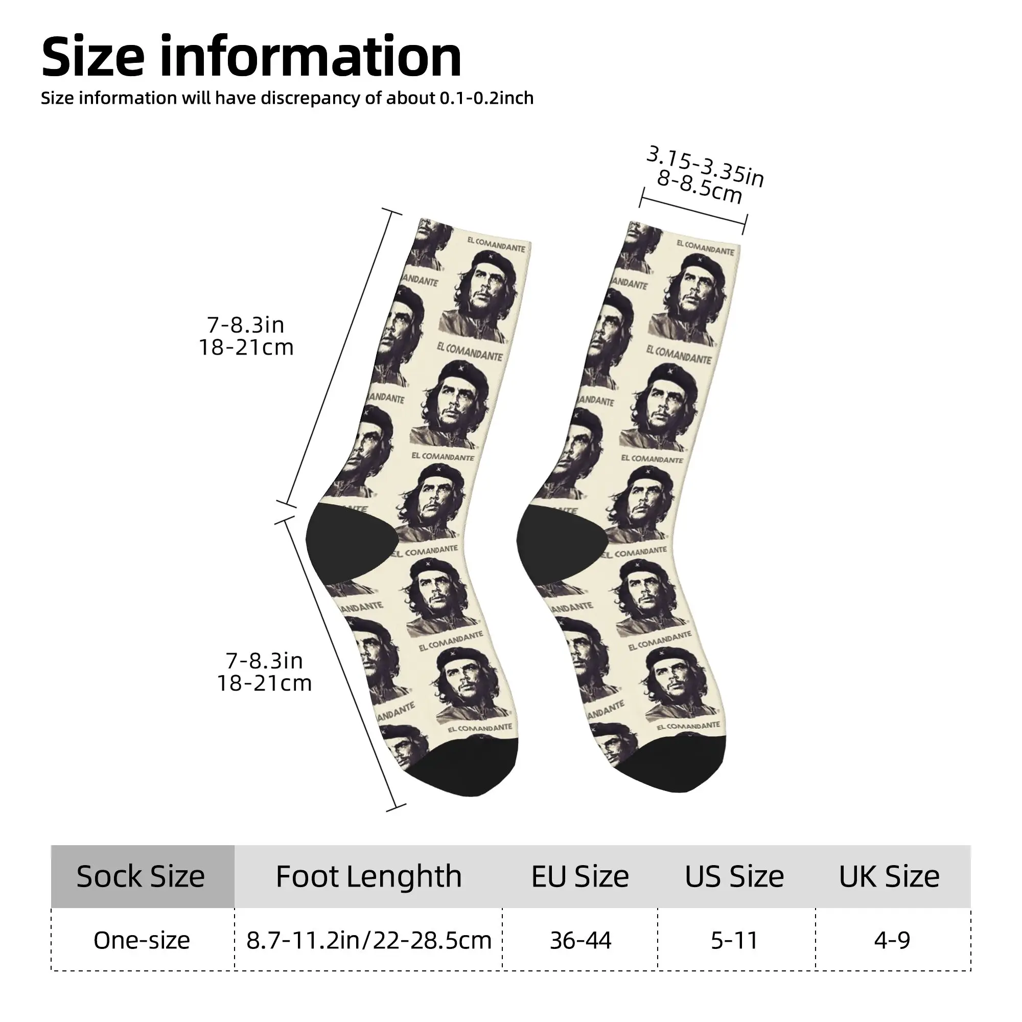 キューバの司令官としてのチェ・ゲバラ  靴下 抗菌ストッキング 大人男性 暖かい ソフト クライミングソックス 冬 ノベルティプリントソックス