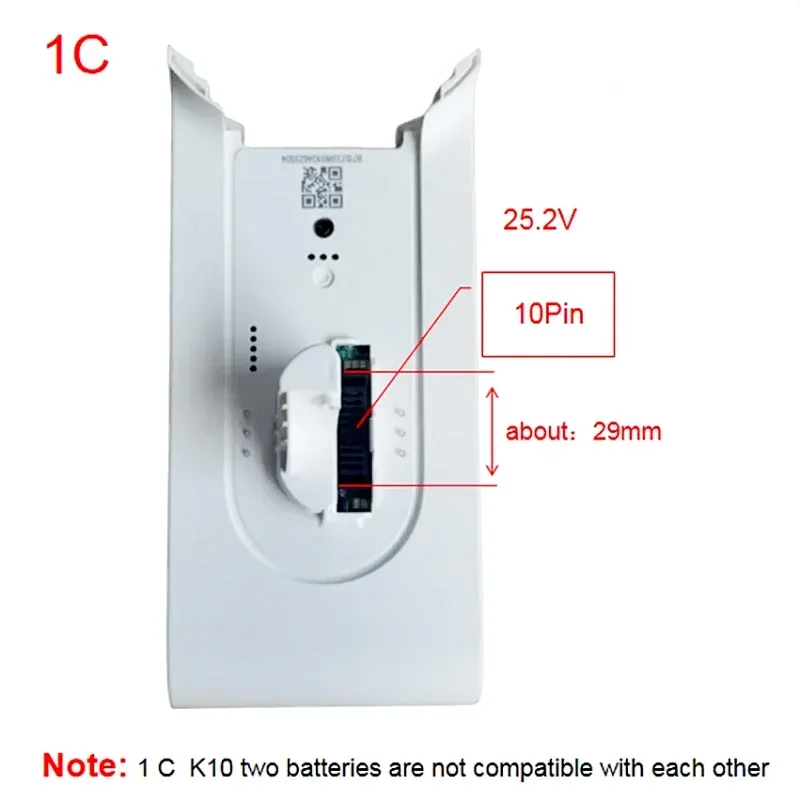 Batería de litio de 5000mAh 25,2V, adecuada para aspiradora Xiaomi Mijia 1C SCWXCQ02ZHM