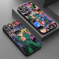 yu yu hakusho Yusuke Urameshi Phone Case For iPhone 16 15 14 13 12 11 X XR XS 8 Plus Mini Pro Max Soft black Shockproof Cover