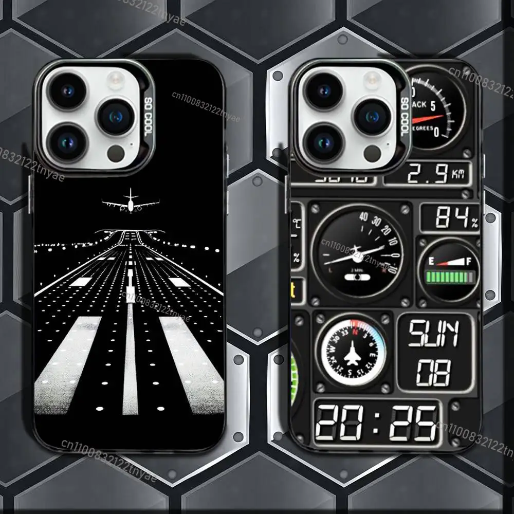 

Aviation Airplane Instrument Phone Case For iPhone 17,16,15,14,13,12,11 Pro Max Plus Colorful Gradient Soft TPU Back Cover