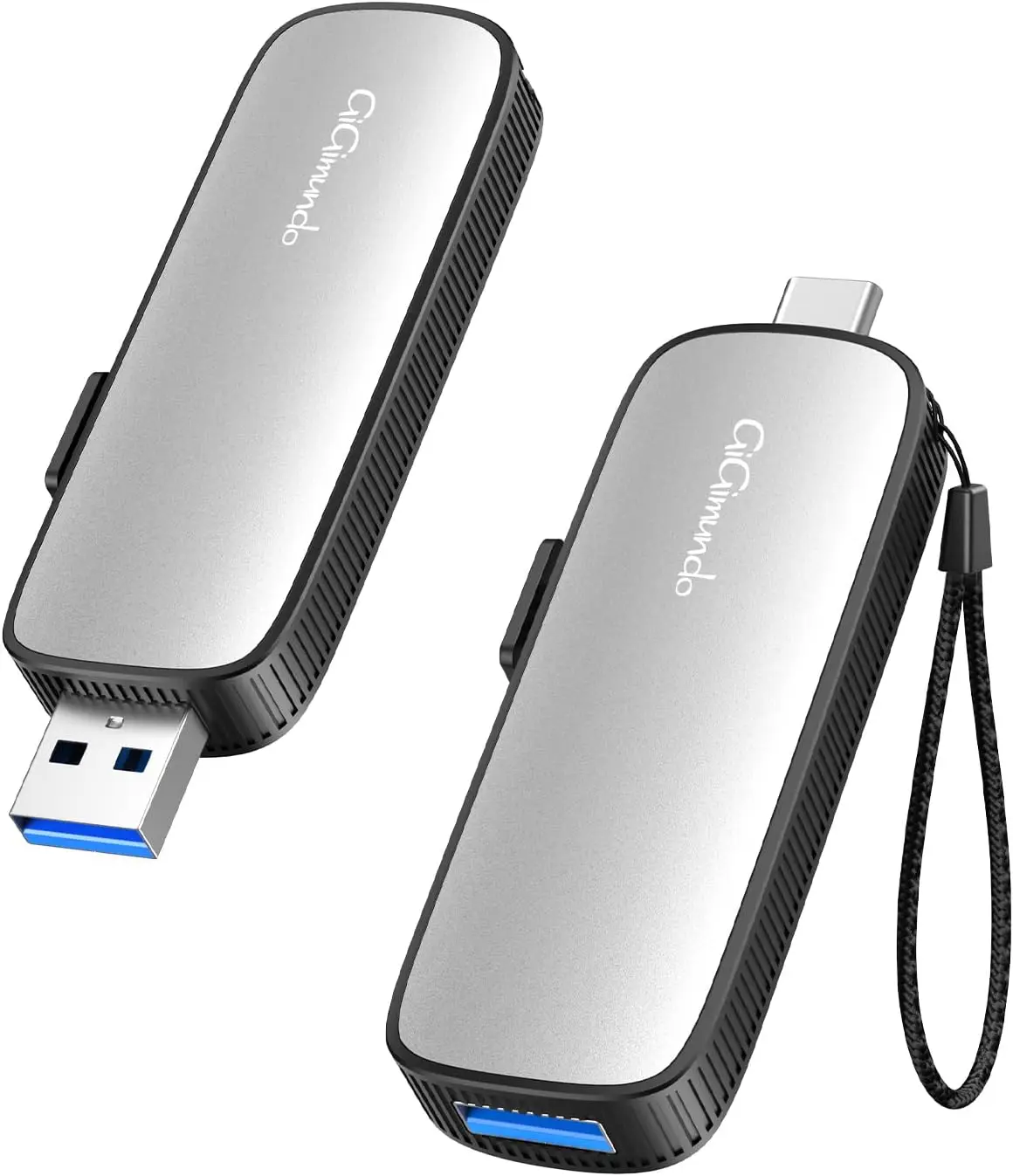 512GB External Portable SSD, Up to 1073MB/s Dual USB-C & USB-A, Compatible with iPhone/Android/Mac, Silver