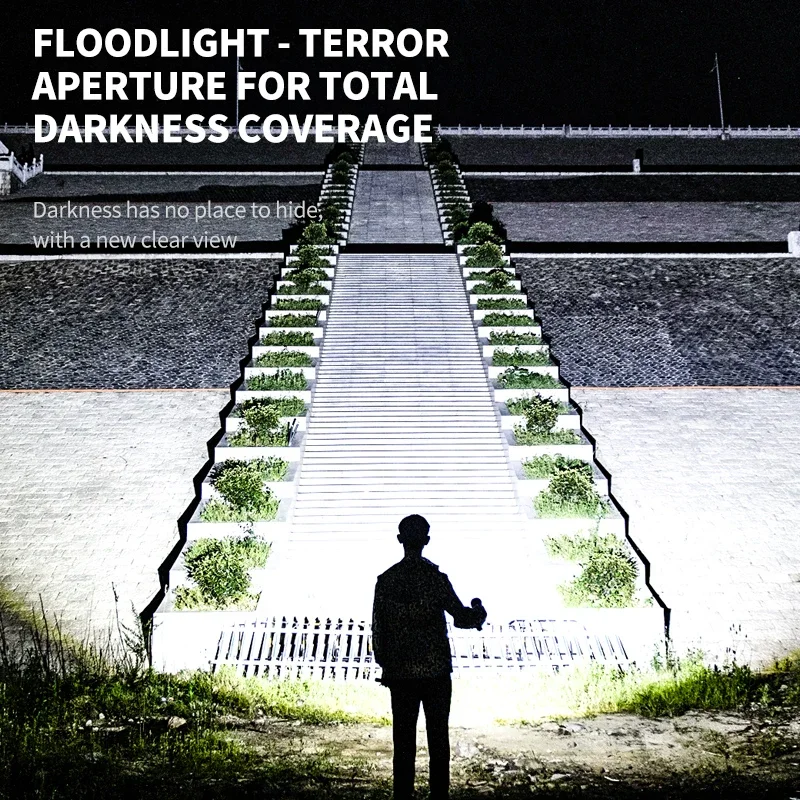 ZHAOZHANGX New 30W LED High-Power Long-Range Flashlight Multi-Function Telescopic Zoom Digital Battery Level Display Torch