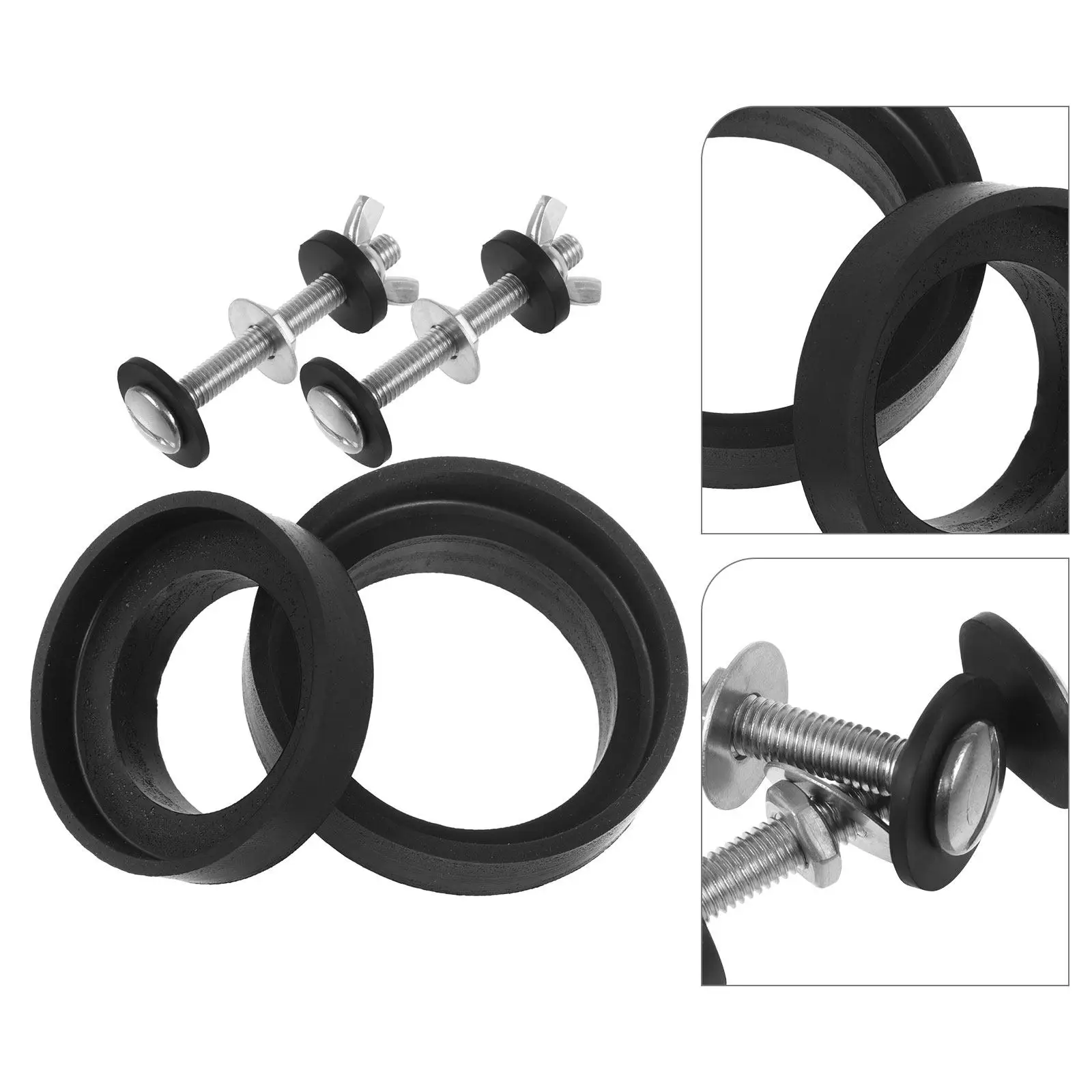 

Комплект из 1 набора болтов и прокладок для унитаза: легко устанавливается, прочный, водонепроницаемый, универсальный, подходит для различных марок, запчасти для унитазов