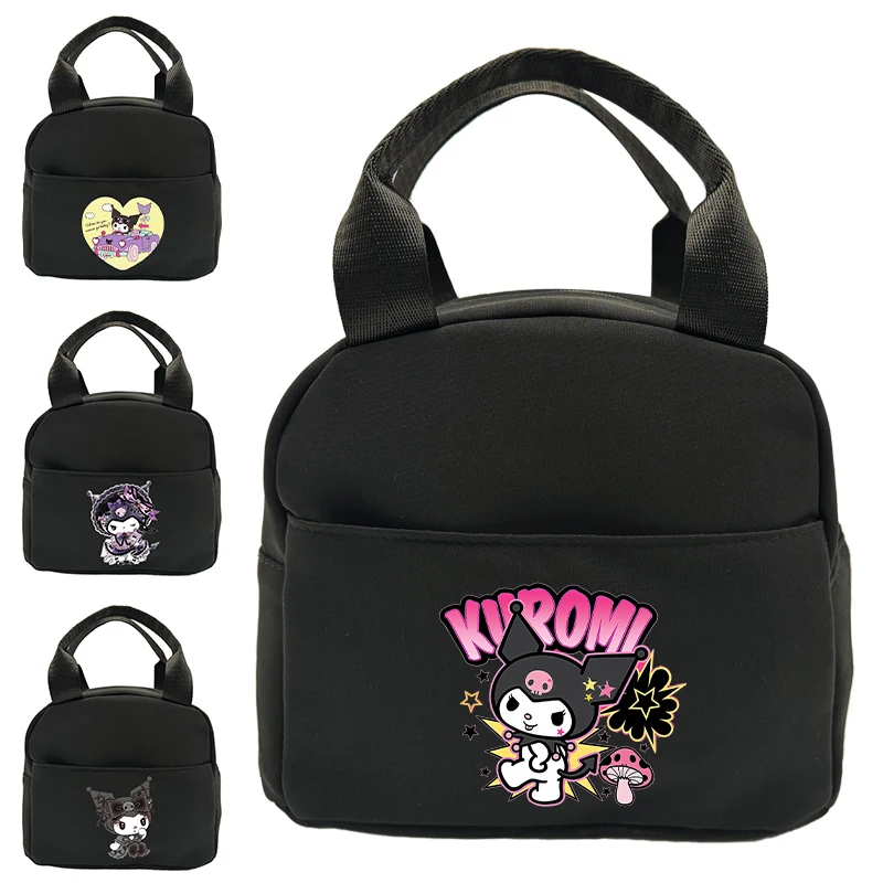 Kuromi Insulated Lunch Bags Student Bento Anime Insulation Bento Pack Aluminum Foil Rice Bags Meal Pack Gift Pack Anime Handbag