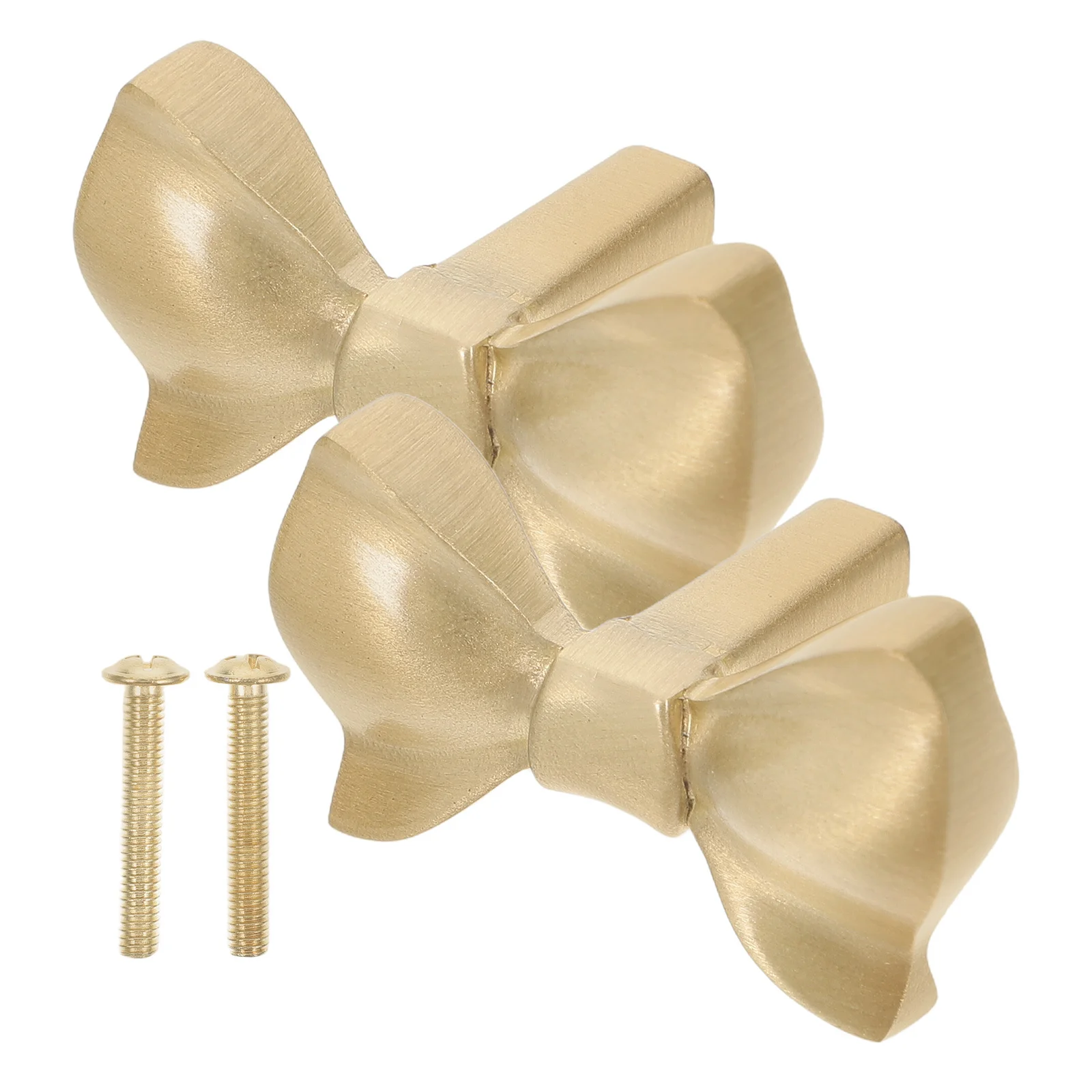 

2Pcs Brass Bow Shape Cabinet Knobs Vintage Decorative Drawer Pulls for Dresser Wardrobe Kitchen Hardware Vintage Door Knob