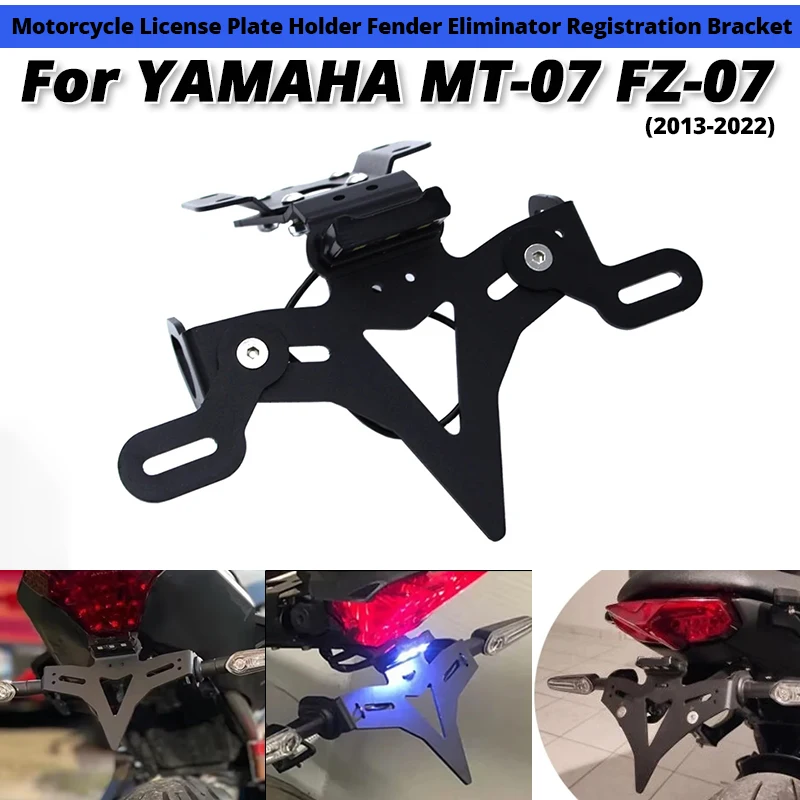 

For YAMAHA MT-07 FZ-07 2013-2022 Motorcycle License Plate Holder Fender Eliminator Registration Bracket slip on Yamadah MT07