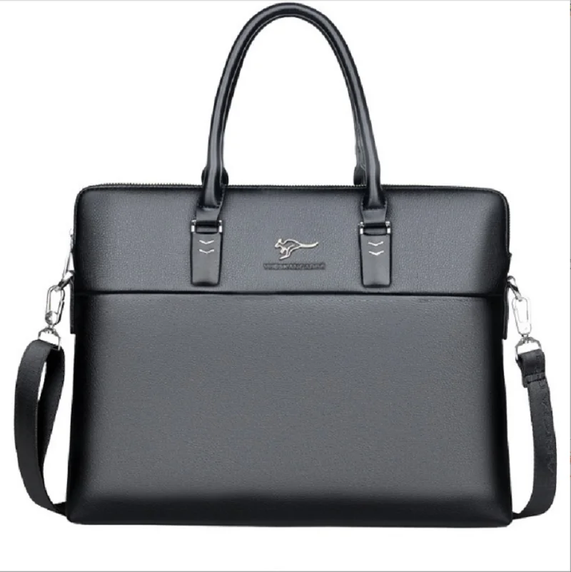 New High Quality Pu Leather Briefcase Men\'s Fashion Business Handbag Totes Casual Large Capacity Shoulder Bags Messenger Bag