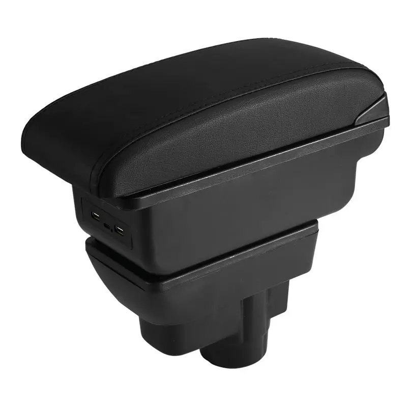 AB16-Center Console Armrest Box For Opel Corsa D Car- Double Layer 3 USB Interior Accessories Central Storage Box