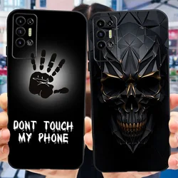 For Tecno Pova 2 Case Pova2 LE7 LE7n Fashion Cool Pattern Black Silicone Soft Phone Cases