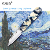 325S Palette Color Fruit Knife G10 Non-slip Handle Folding Knife 12C27 Steel Blade Portable Pocket Small Keychain Handy Tool
