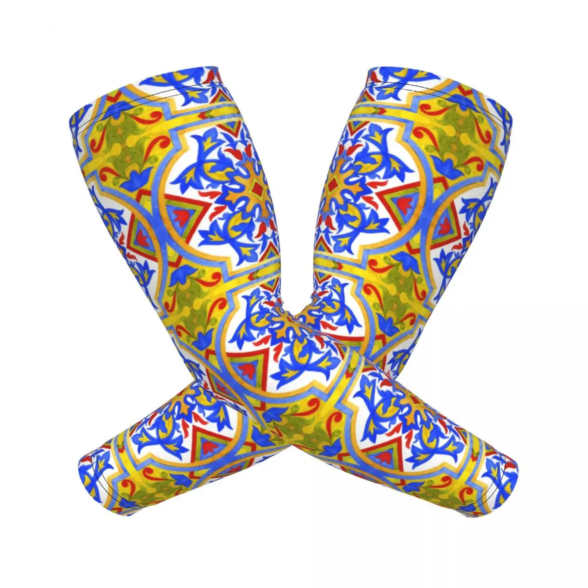 بلاط Azulejo البرتغالي. 3 أكمام للذراع للرجال والنساء للحماية من أشعة الشمس فوق البنفسجية وتغطية الوشم الرياضية والتبريد وركوب الدراجات