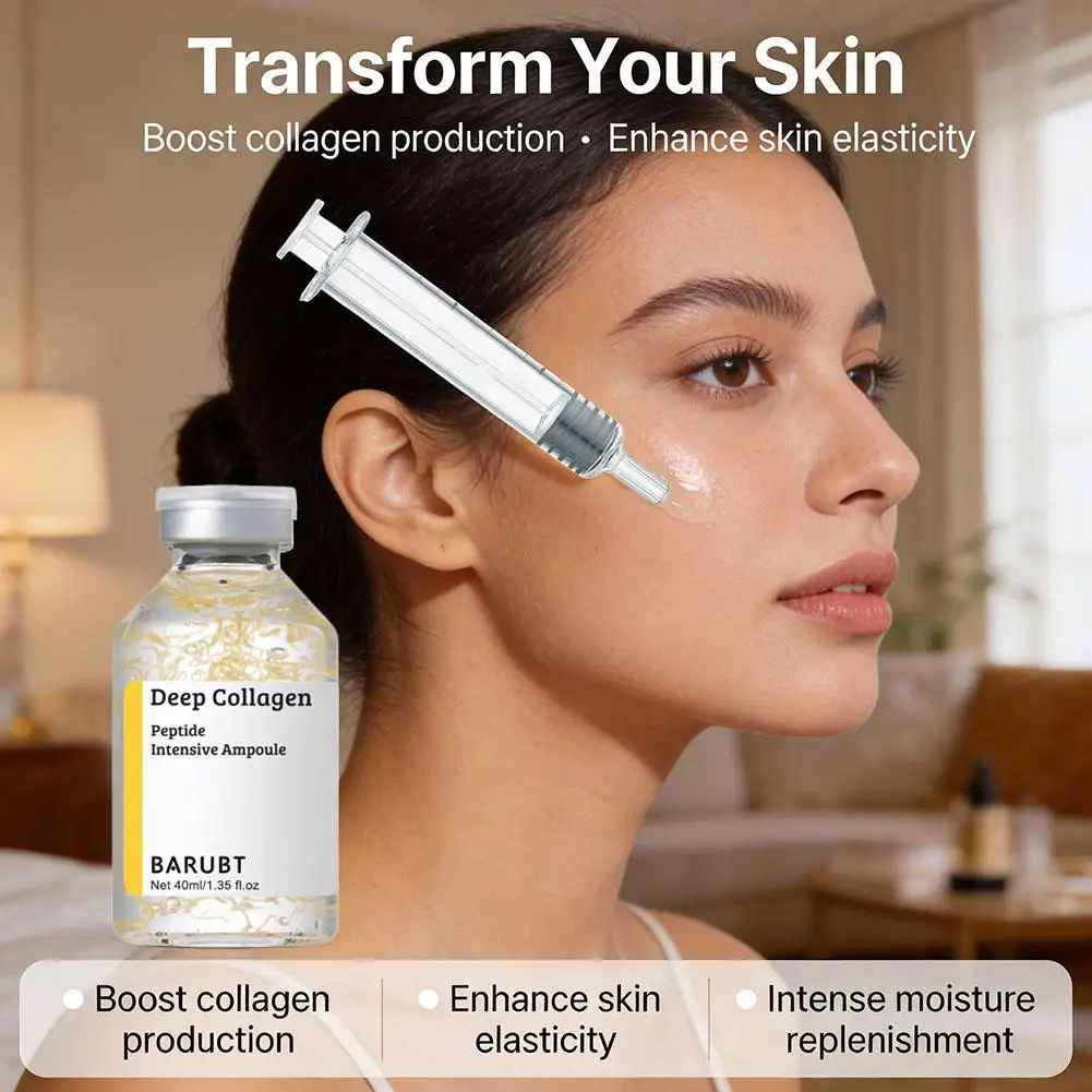 Tiefenwirksame Kollagen-Peptid Intensiv-Ampulle für intensive Hydratation, Hautstraffung, Aufhellung und Feuchtigkeitspflege für das Gesicht 40ml – Detail 3