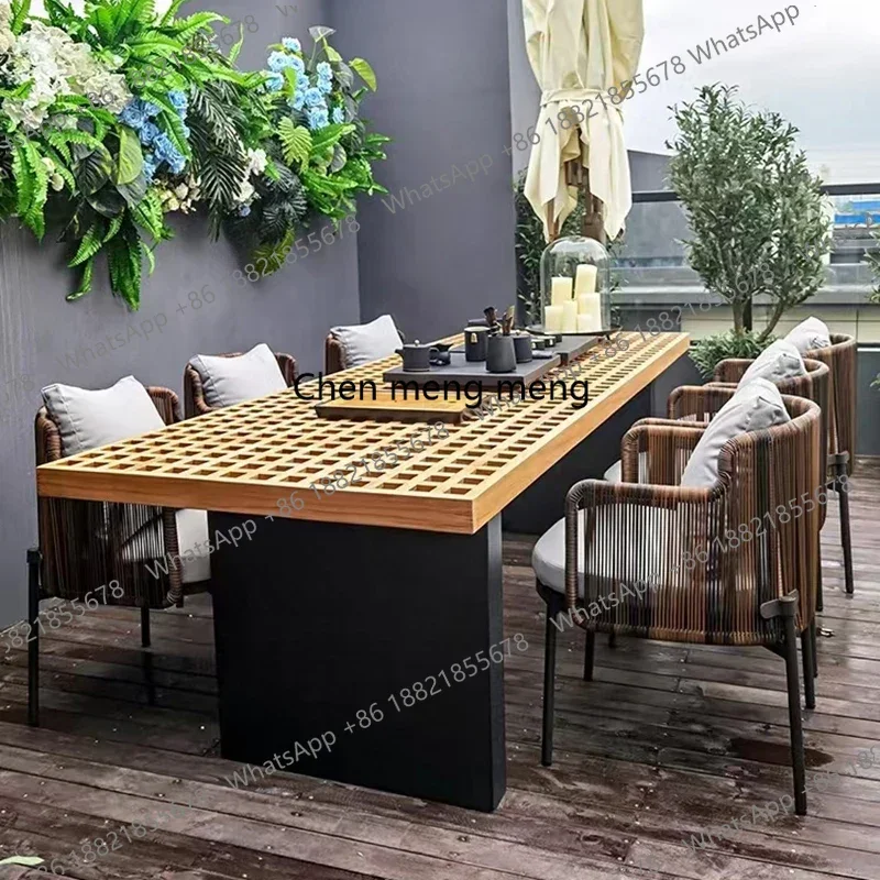 

Rattan Courtyard Outdoor Tables Modern Luxury Lounge Minimalist Outdoor Tables Armchair Patio Tuinmeubelsets Home Furniture