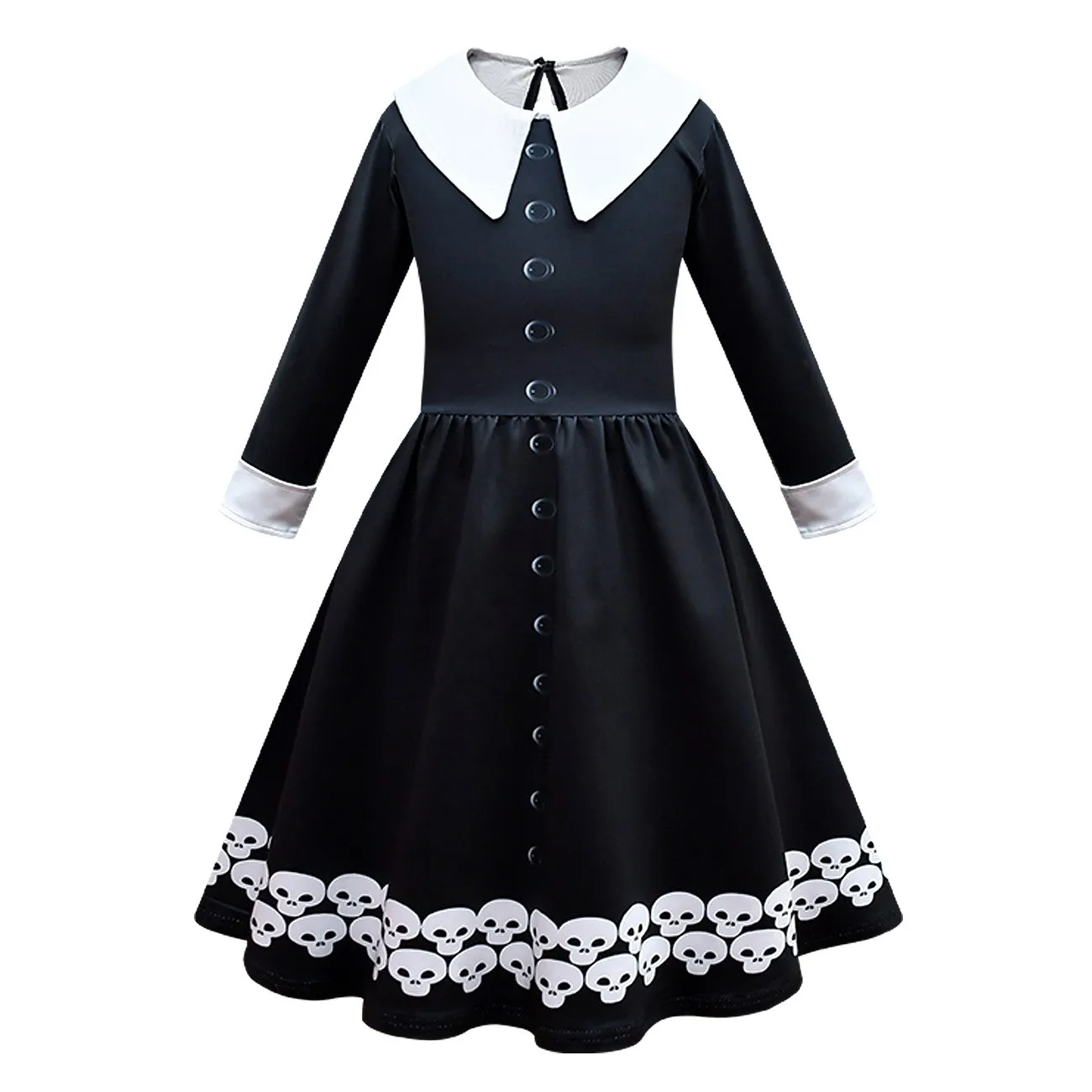 Halloween Costumes Wedns day Merlina Addams Dresses For Girls A-line Skirts Bat Ball Gown Dress Carnival Party Clothing For Kids