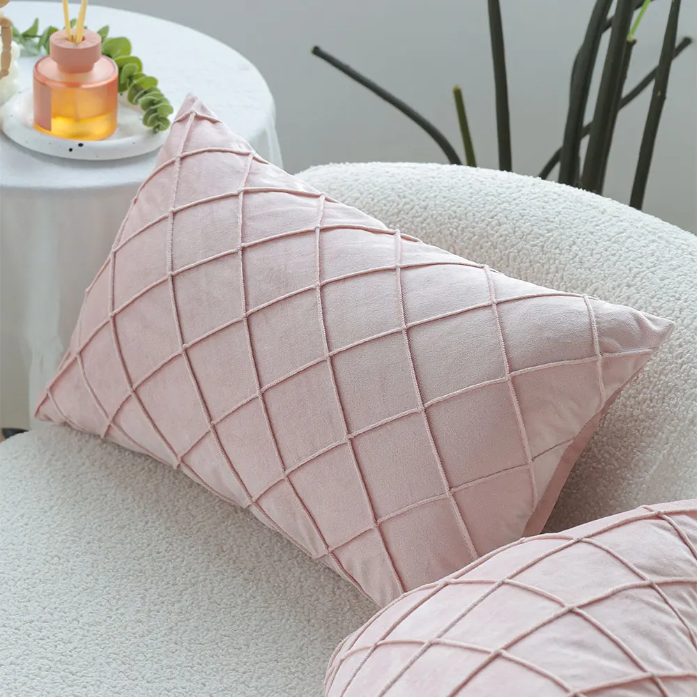 Soft Sofa Pink Cushion Cover Nordic Style Living Room Decorative Pillowcase Back Pillow Cover Skin-friendly Funda Cojin Hogar