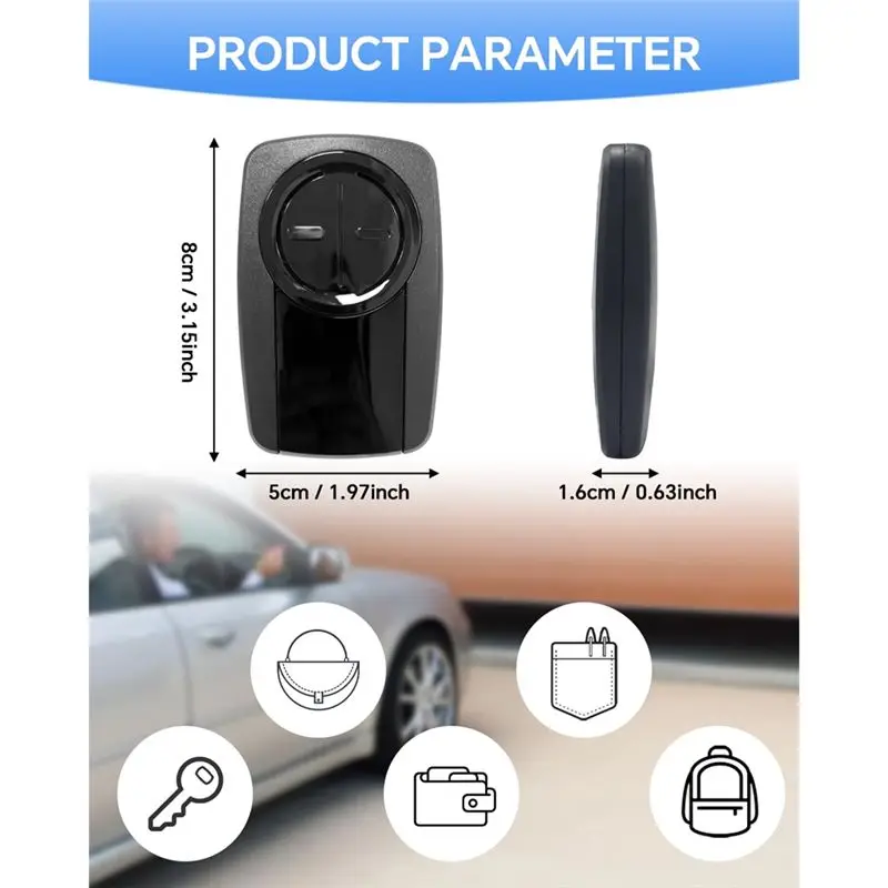 Y43A-Universal Garage Door Opener Remote Control 375UT 3 Pcs 380UT For Chamberlain Klik5u-Bk2 Klik3u-Bk Clicker Replacement Part