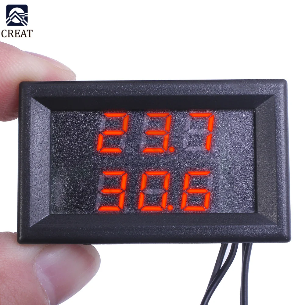 DC 4V-48V Digital LED Thermometer Waterproof Temperature Sensor Meter Detector Tester for Car Indoor Baby Bath Incubator