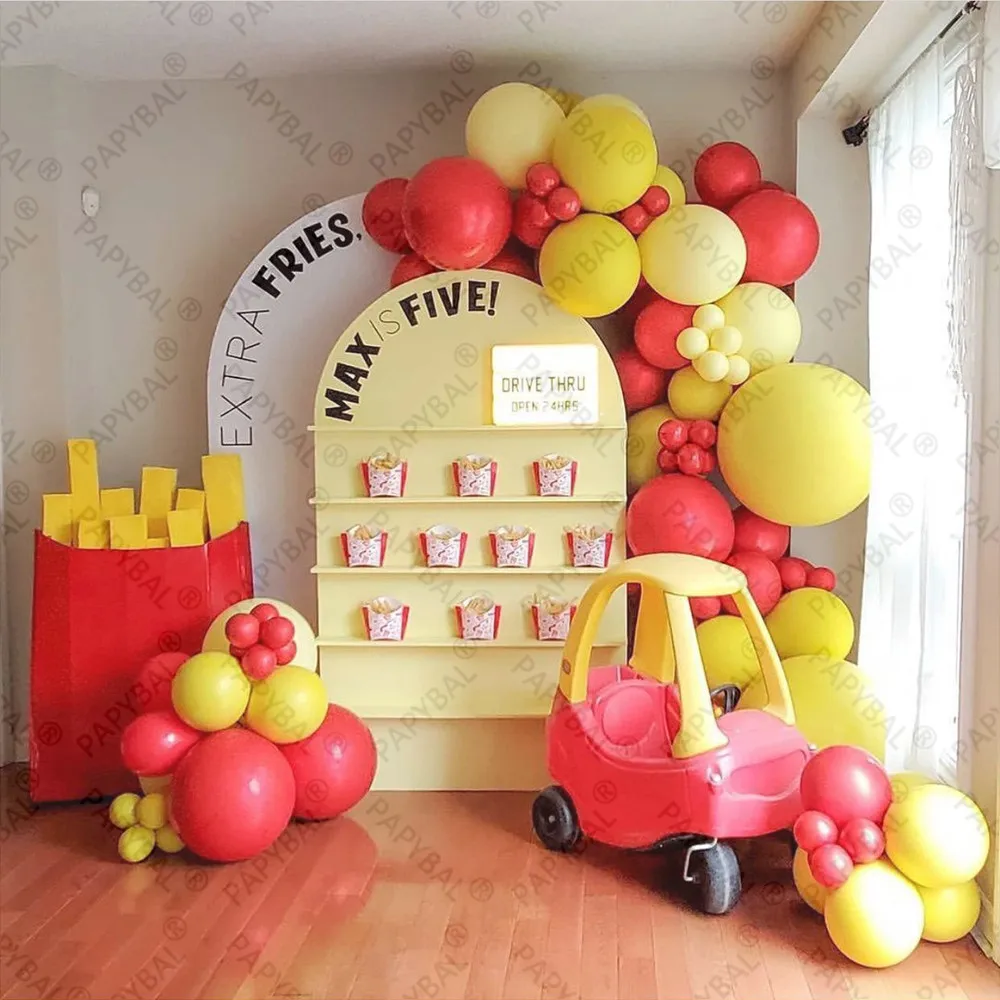 52PCS 5/10/12inch Red Yellow Latex Balloons For Baby Shower Boy Kids Birthday Party Decoration Toys Arch Kit Air Globos Supplies