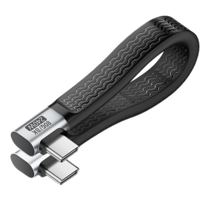 Super Sale Dual-Head Side-Bending Type-C Flexible Cable USB4 High-Speed