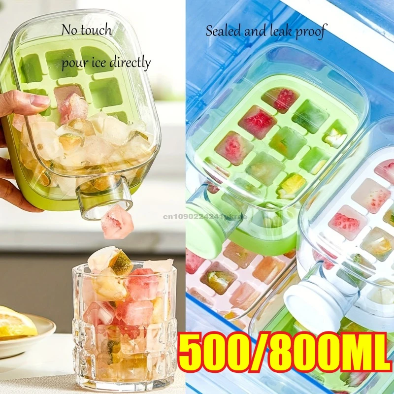 Large Capacity Ice Cube Maker Water Bottle Silicone Tray with Straw for Juice Beverage Cooling Stackable Design Durable Plastic