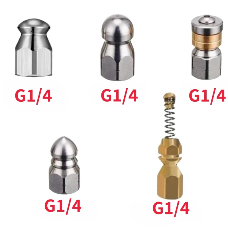 하수 청소 도구 깍지, 하수 배수관 인젝터 청소 깍지, 고압 청소 기계, 배수 호스 도구, G1/4