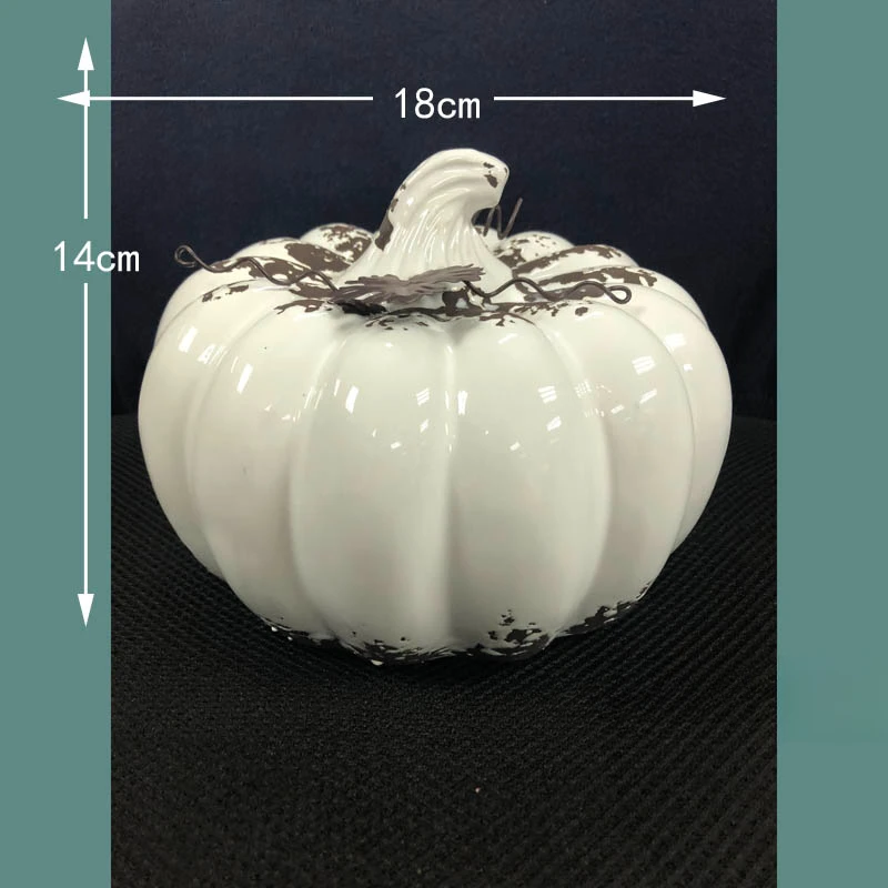 

American ceramic material white rust pumpkin ornament