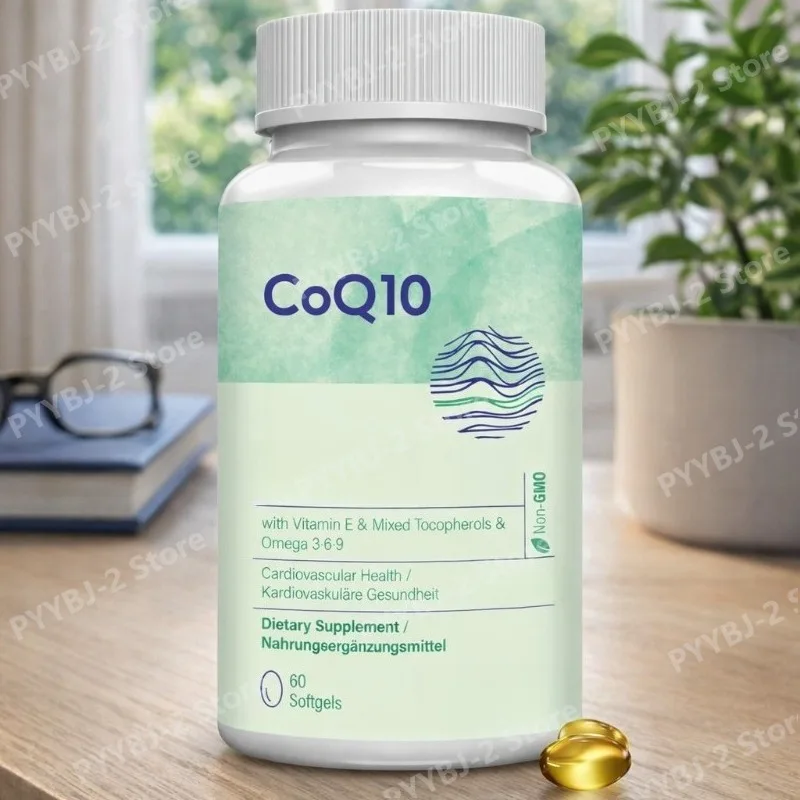 

CoQ10 Softgels High Absorption Ubiquinol Supplement Reduced Form Enhanced with Vitamin E and Omega 3 6 9 Antioxidant 6 0count