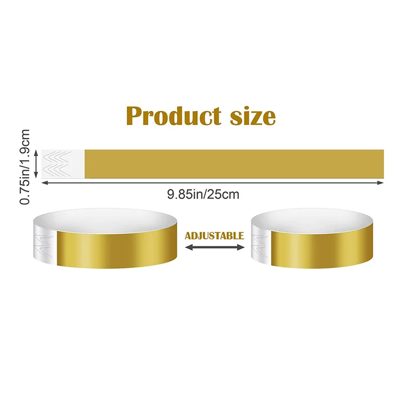 A72Z 2400 PCS Neon Colored Wristbands For Events, Synthetic Paper Waterproof Lightweight Activity Identification Wristbands