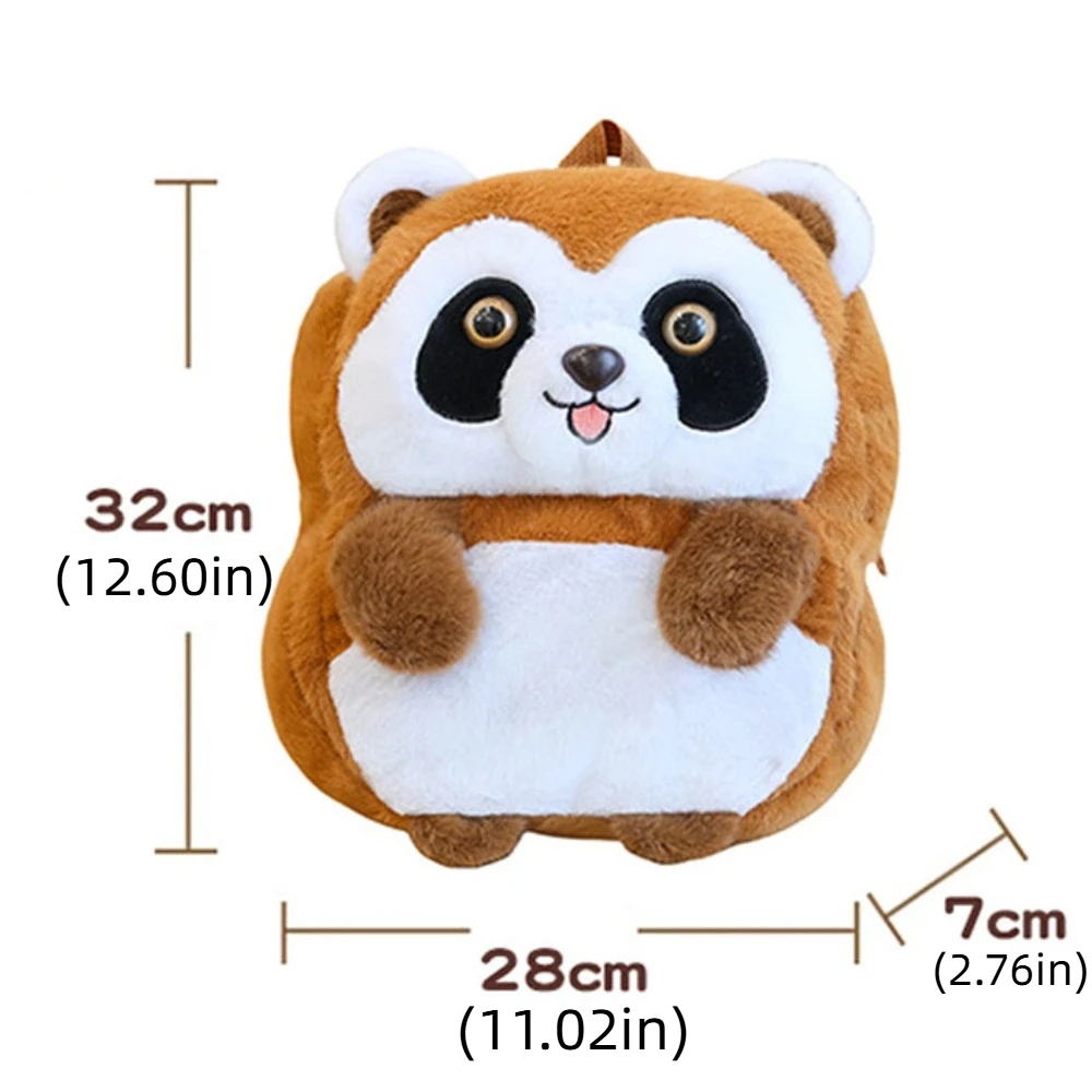Storage Bag Stuffed Animal Little Raccoon Backpack Soft Cute Camel Bag Cartoon Cute Cartoon Doll Bag School