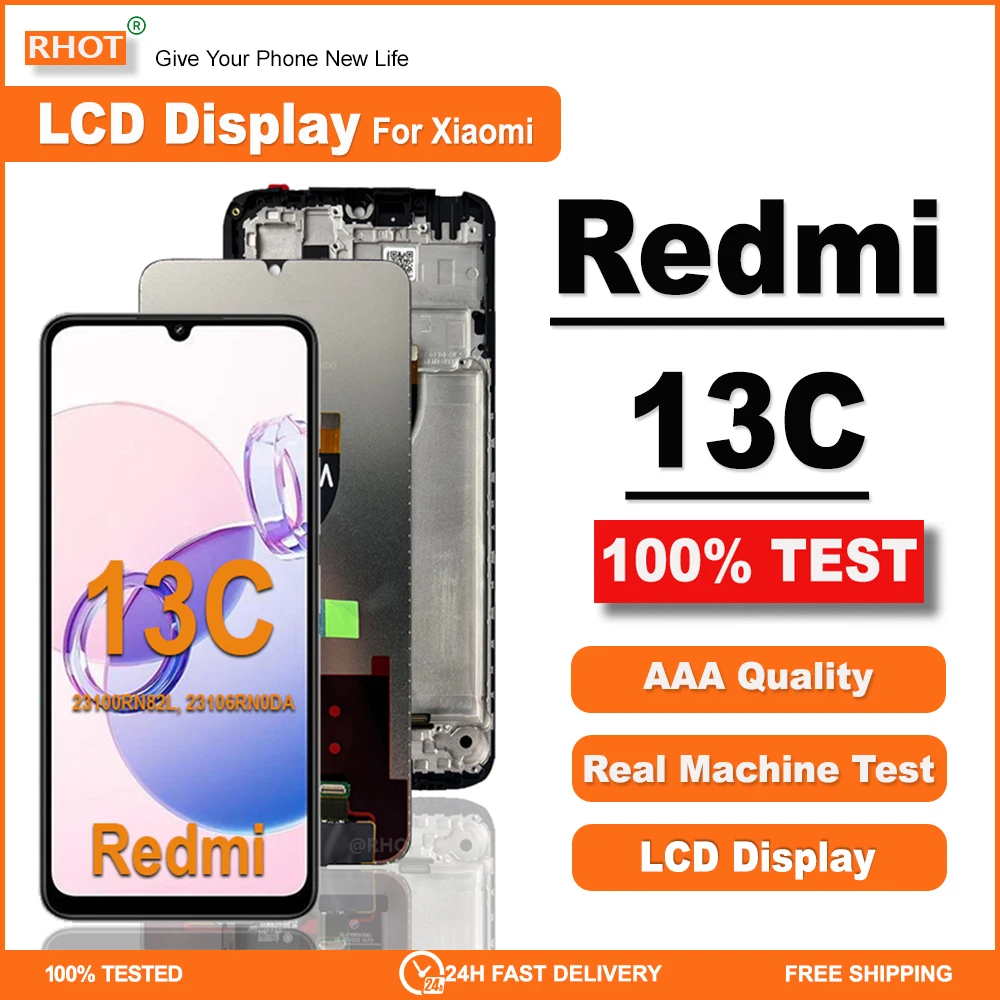 

6.74" Display For Xiaomi Redmi 13C LCD Touch Screen Digitizer Assembly For Redmi 13C Display 23100RN82L 23106RN0DA Premium LCD