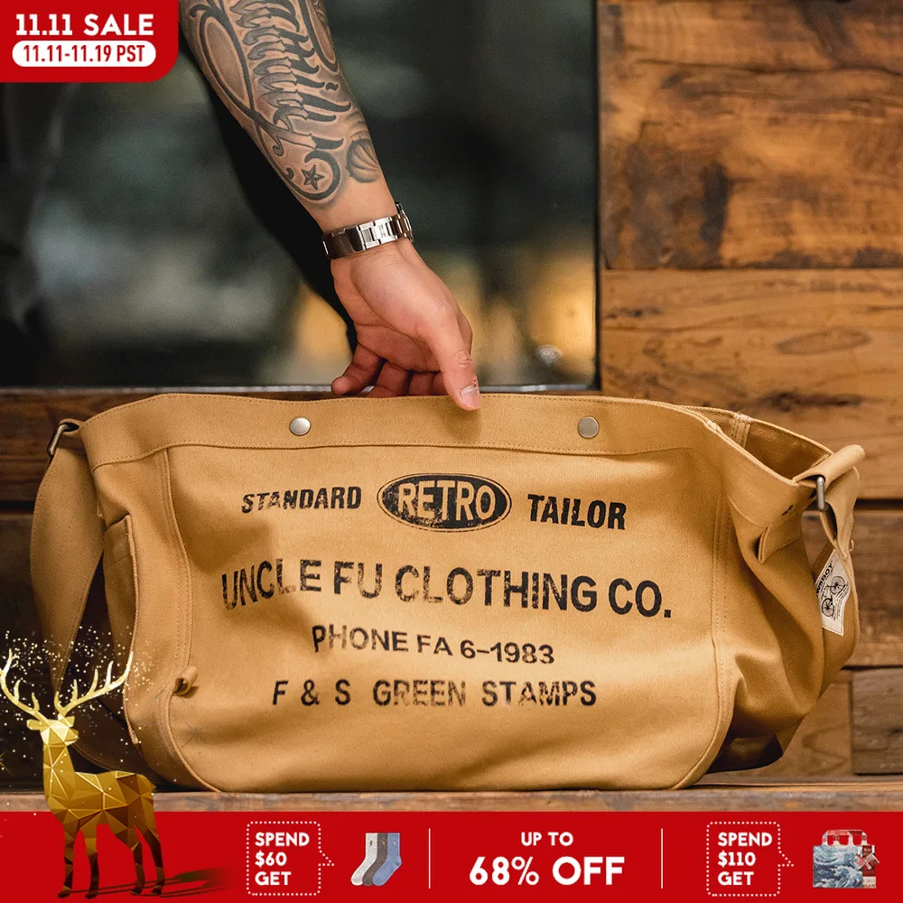 

Maden Vintage Large Capacity Canvas Bag Female Designer Letter Printed Crossbody Computer Bag Messenger Shoulder Bags Traveling