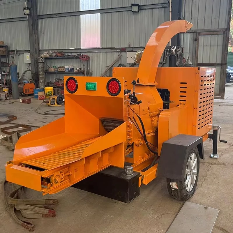 

Self-Feeding Diesel Engine Powered Wood Chipper Machine Wood Crusher Wood Grinder Towable Forestry Shredder for Logs & Branches
