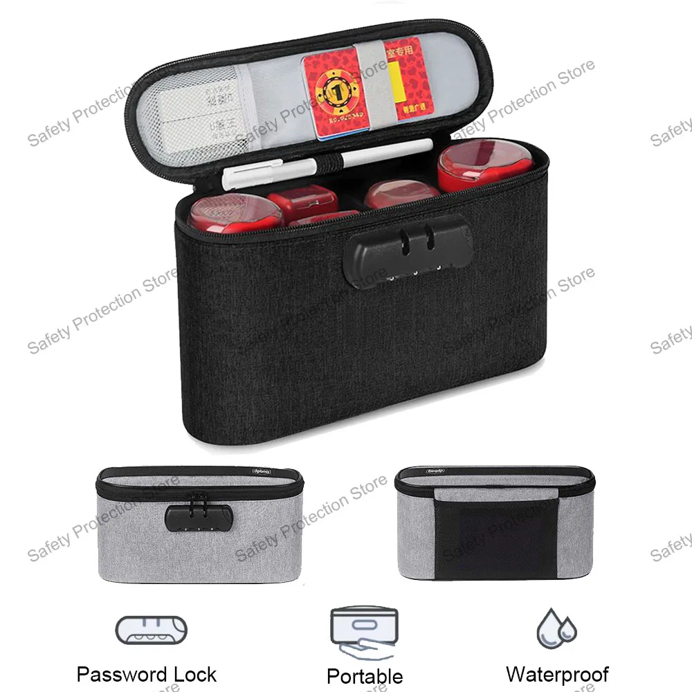 

3 Digit Lock Password Bag Password Waterproof Document Safe Box Card Money File Storage Bag Travel Home Office Organizer Case