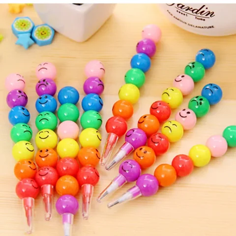 Леденец, строительный блок, карандаш для рисования, мультяшный мелок, милый смайлик, граффити, цветные карандаши, не требующие заточки карандаши, школьные принадлежности карандаш без заточки отзывы - №8