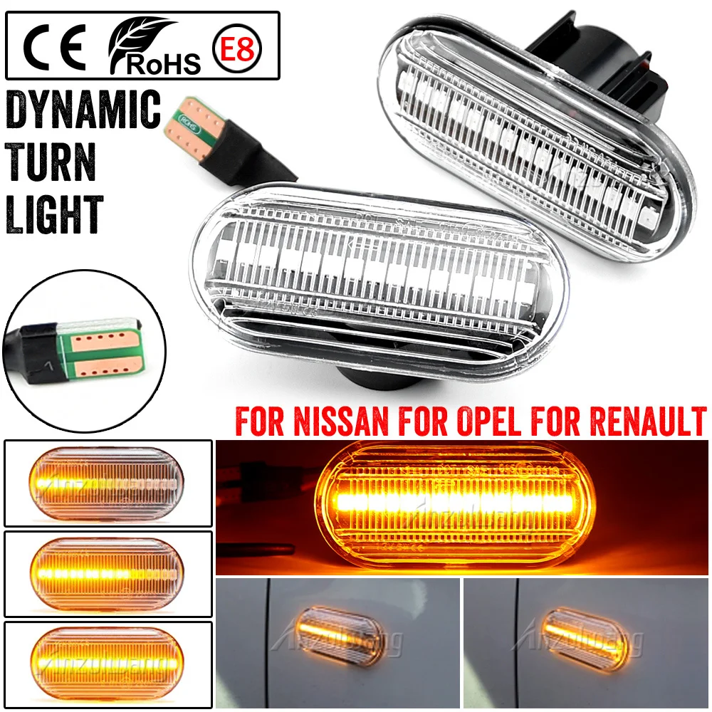 Led Dynamic Side Marker Turn Signal Lights For Dacia Duster Dokker Lodgy Renault Megane 1 Clio1 2 KANGOO ESPACE Smart Fortwo 453