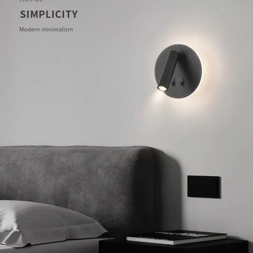 LED Bedhead Wall Light Indoor Simple Modern Home Decoration Atmosphere Background Light Hotel Reading Light Office Light