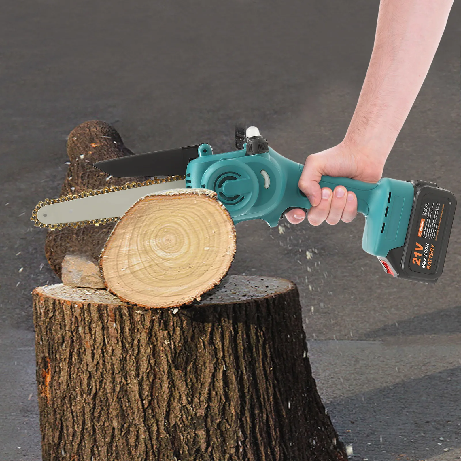 Mini Handheld Electric Chainsaw 8 Inch Portable Cordless Brushless for Branch Tree Cutting Pruning