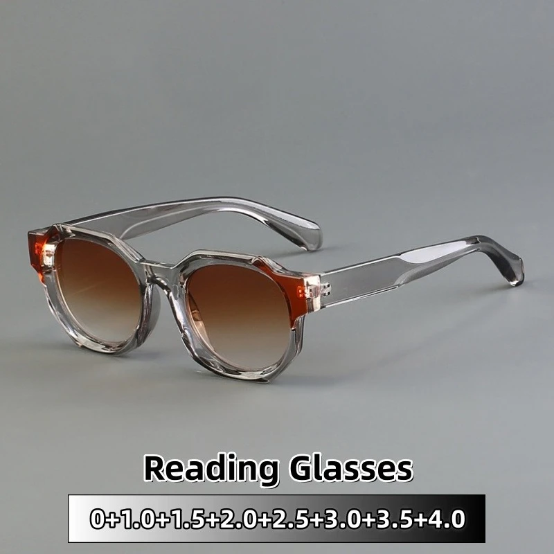 

High-end Sun Protection Reading Glasses Fashionable Polygonal High-definition UV-resistant Eyeglasses Suitable for Men and Women