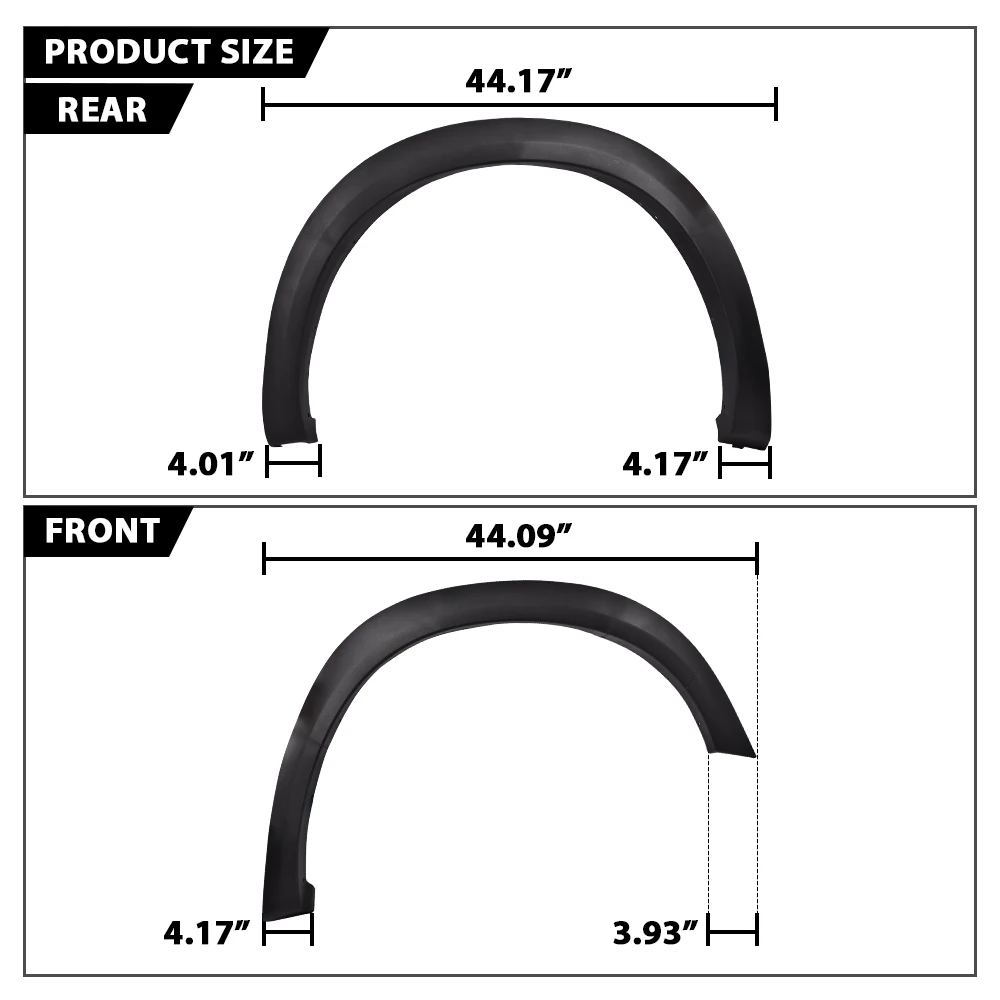 نمط مصنع Fender Flares لـ 2009-2018 Dodge Ram 1500 Fleetside Models (ليست لموديلات R/T، Ram 2500 3500 أو محرك هيمي)