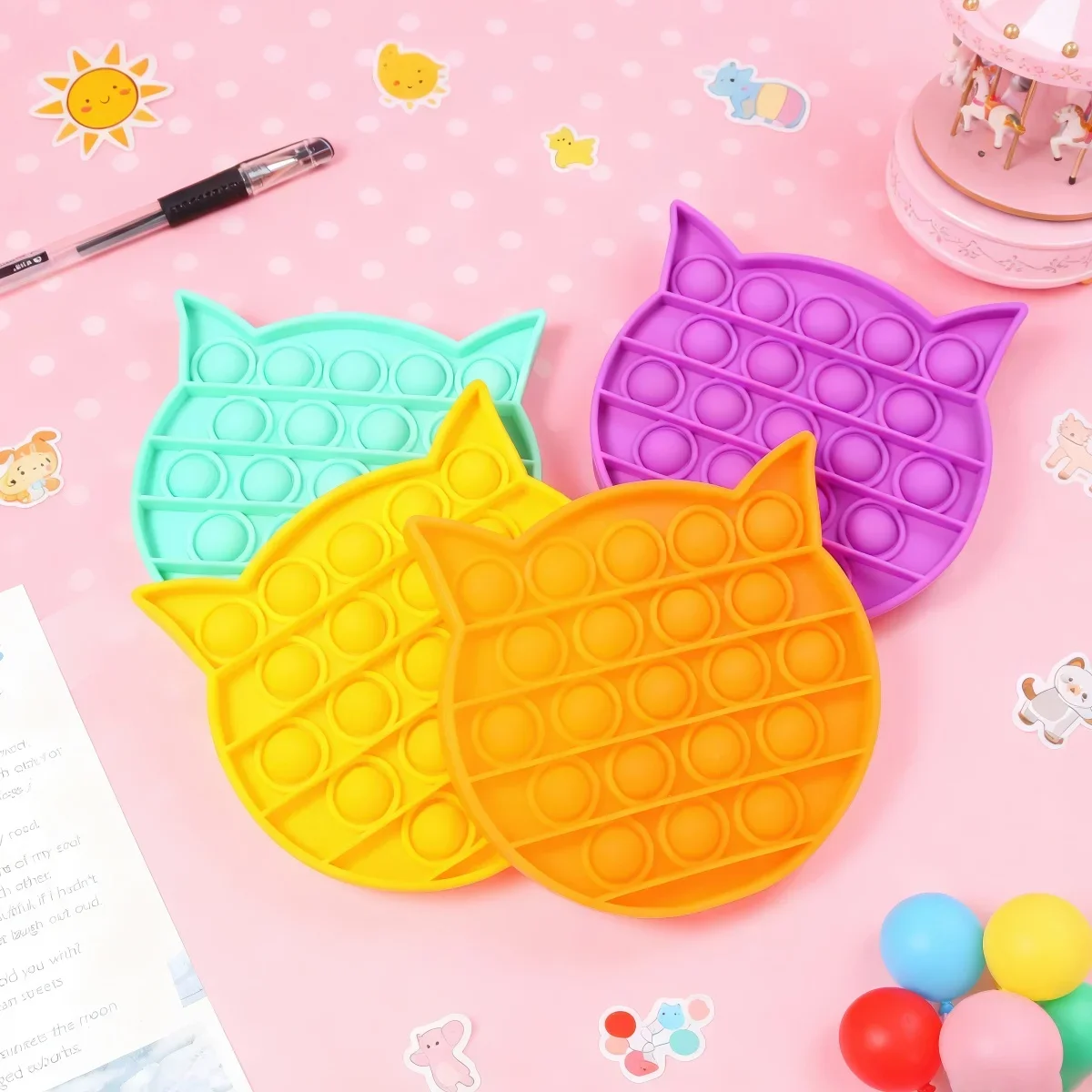 1pc Fidget Reliver Giocattoli antistress Push Bubble Antistress Per bambini adulti Giocattolo con fossetta per alleviare l'autismo Gioco per bambini Regalo (Colore casuale)