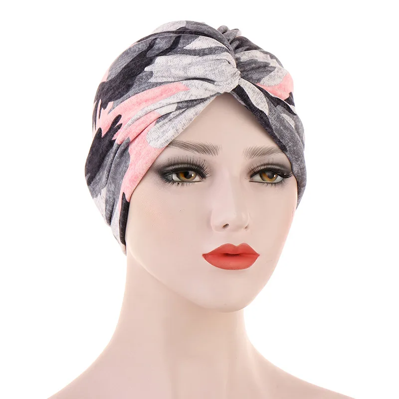 Skullies Beanie Chemo Headwear Hat Women Girl Super Soft Thin Feel Style Knotted Floral Beanie Hat Turban Head Wrap Hair HT219