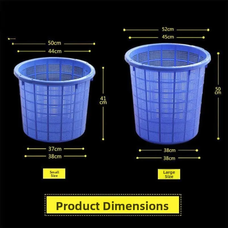 Thickened Plastic round Large Size Watermelon Basket String Passing Waist Basket Clothing Storage Basket for Home Use