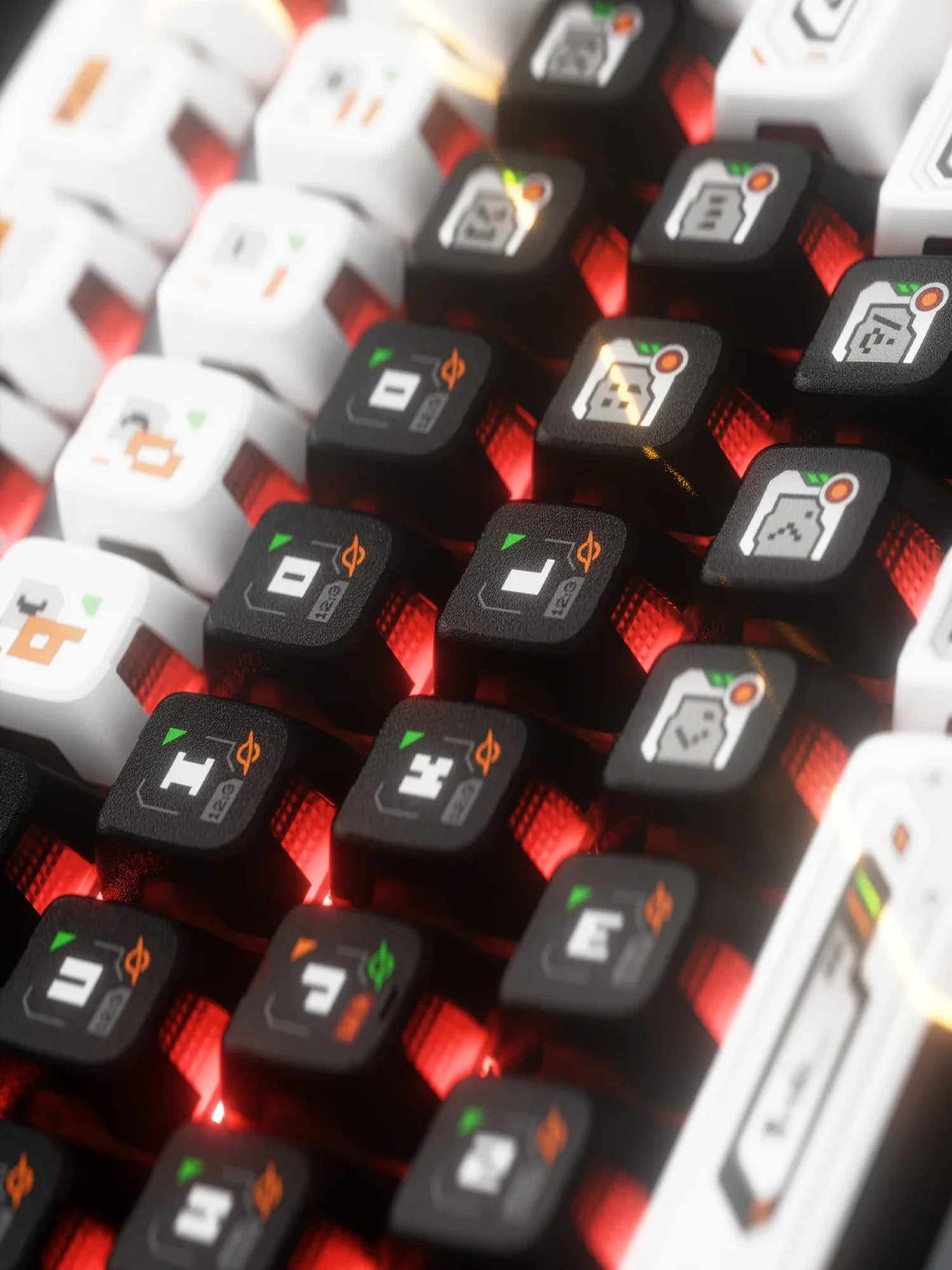 

PIIFOX Ghost Hacker, индивидуальные механические колпачки для клавиш, термосублимация, материал PBT, 125 клавиш, светопропускание, хороший вид