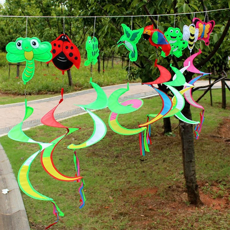 Animal  Rotating Wind Strip Windmill Hanging Wind Spinner Toy for Outdoor Kindergarten Garden Decoration Party