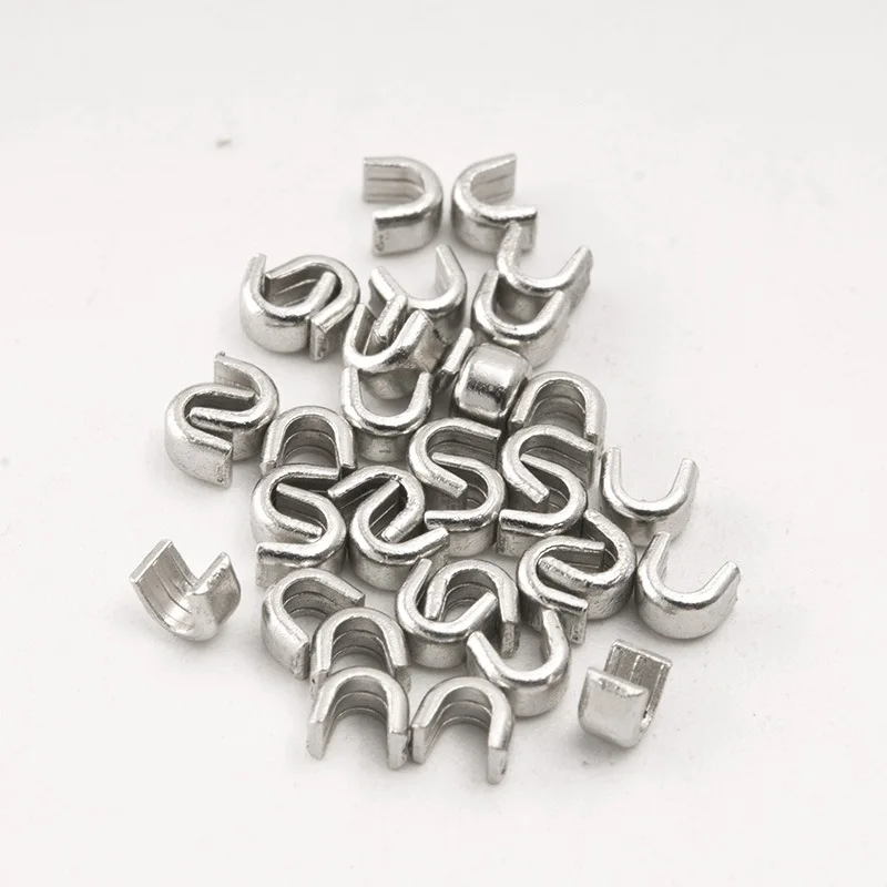 80/100Pcs Metal U Shaped Opening Zipper Up Stopper DIY Sewing clothes pants luggage zipper craft tailor tool Zipper Accessories